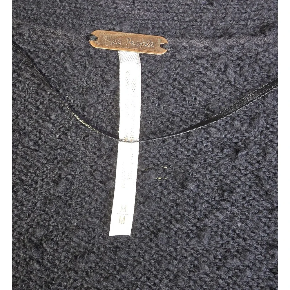FREE PEOPLE Women's Medium Black Cardigan Sweater With Buttons -1591
